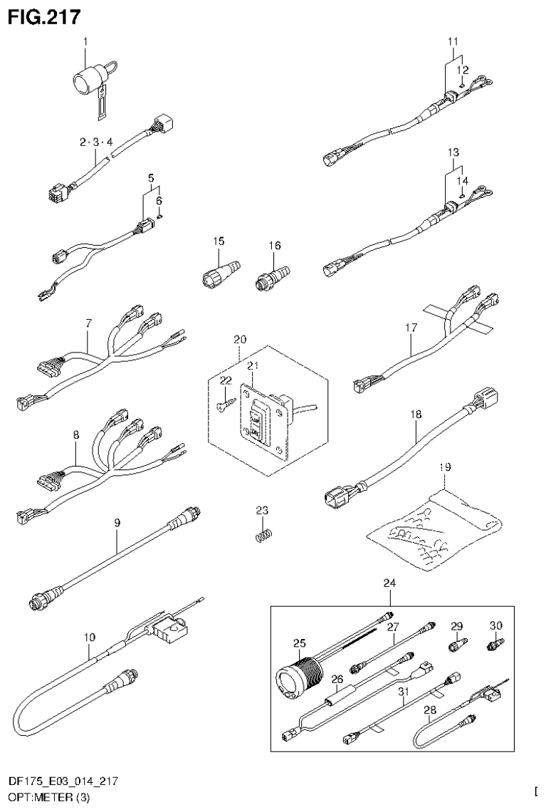Suzuki DF175ZG OPT:METER (3) (DF175ZG E03) parts diagram
